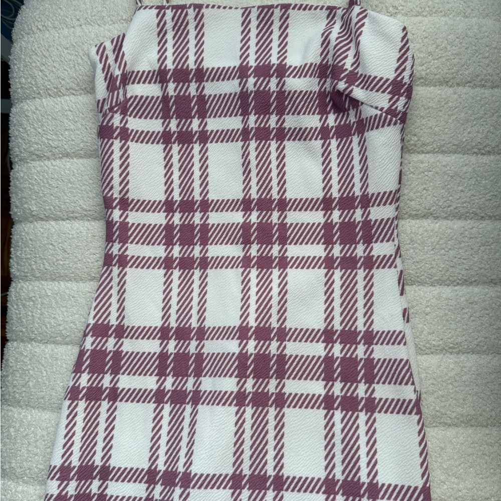 Fashion Nova Purple and White Plaid Dress